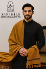 Sapphire Premium Velvet Shawl (Mustard) PVS 4006