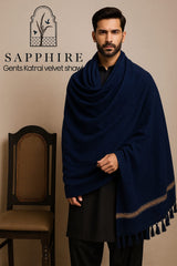 Sapphire Premium Velvet Shawl (Royal-Blue) PVS 4009