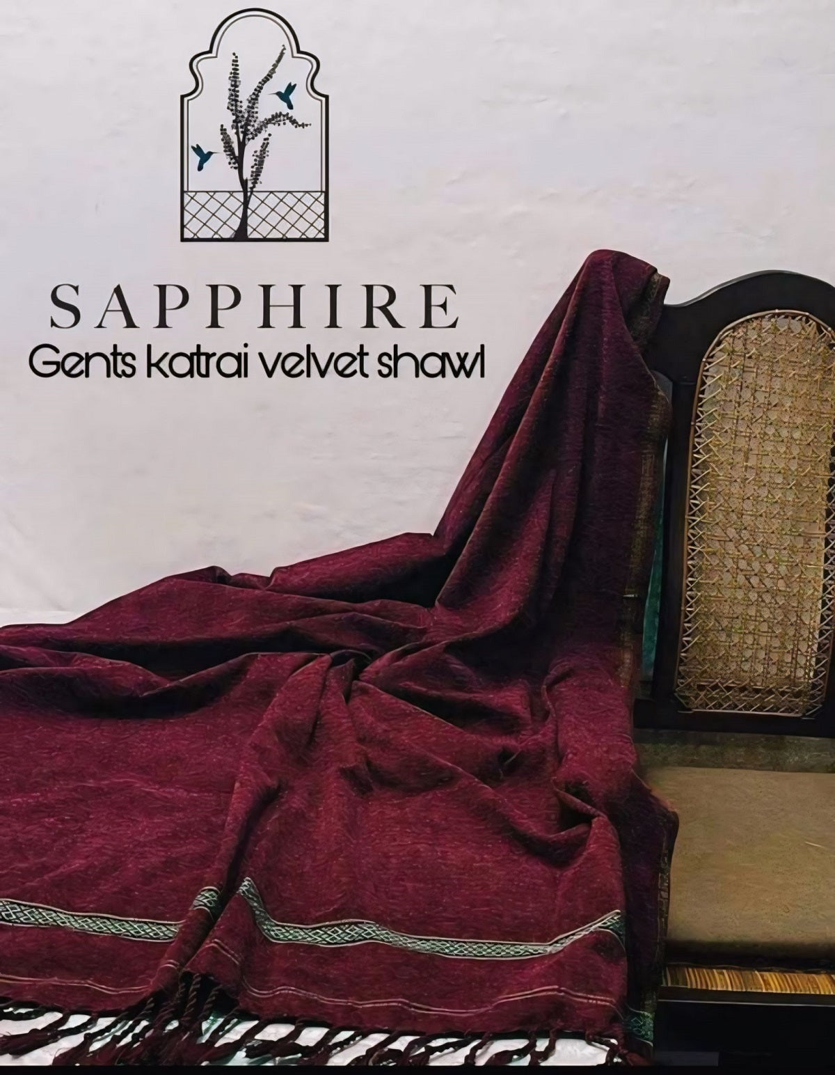 Sapphire Premium Velvet Shawl PVS 4012