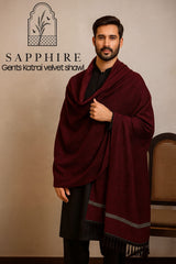 Sapphire Premium Velvet Shawl (Red- Wine) PVS 4008