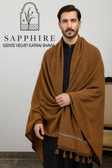 Sapphire Premium Velvet Shawl (Brown) PVS 4002